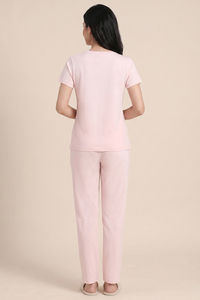 Zivame Farm Lore Knit Cotton Pyjama Set - Cradle Pink — thumbnail 2